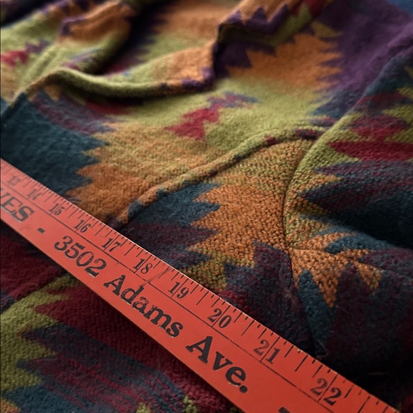 Coldwater Creek Olive, Plum and Rust tribal/aztec print cardigan jacket - Picture 5 of 9